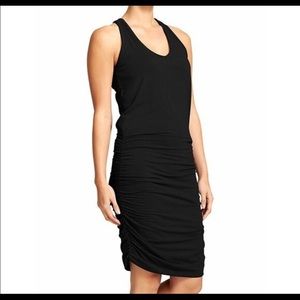 Athleta Tee Racerback Ruched Black Dress Black NWT